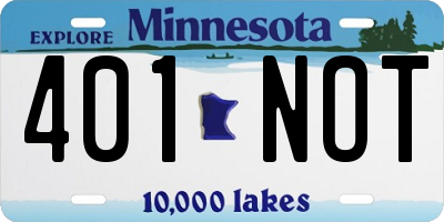 MN license plate 401NOT