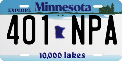 MN license plate 401NPA