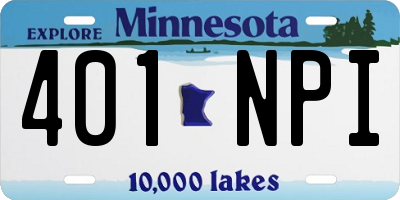 MN license plate 401NPI