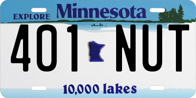 MN license plate 401NUT