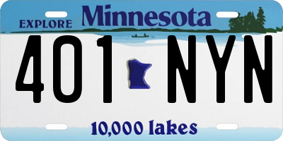 MN license plate 401NYN