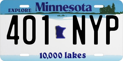 MN license plate 401NYP