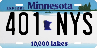 MN license plate 401NYS