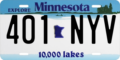 MN license plate 401NYV