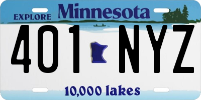 MN license plate 401NYZ