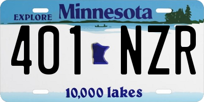 MN license plate 401NZR