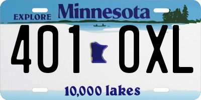 MN license plate 401OXL