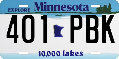 MN license plate 401PBK