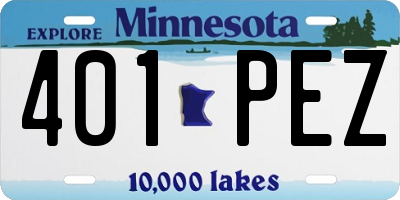 MN license plate 401PEZ