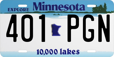 MN license plate 401PGN