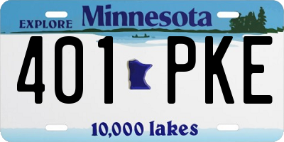 MN license plate 401PKE