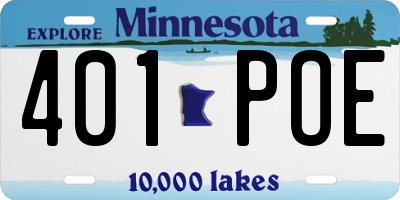 MN license plate 401POE