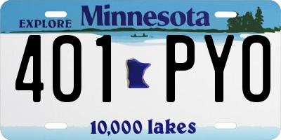 MN license plate 401PYO