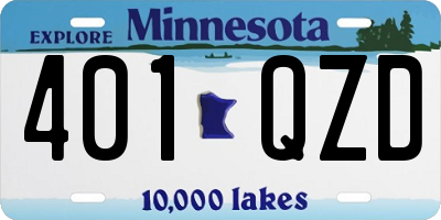 MN license plate 401QZD