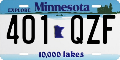 MN license plate 401QZF