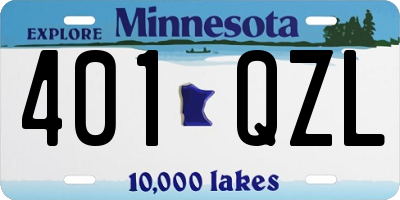 MN license plate 401QZL
