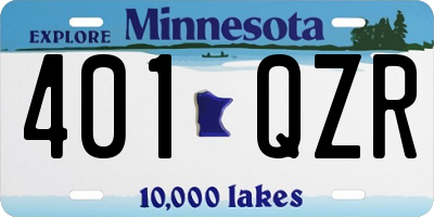 MN license plate 401QZR