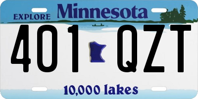 MN license plate 401QZT