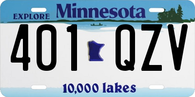 MN license plate 401QZV