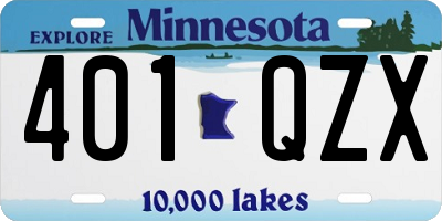MN license plate 401QZX