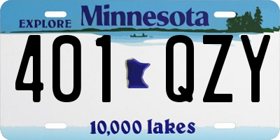 MN license plate 401QZY