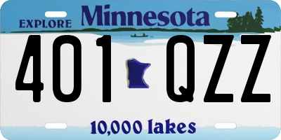 MN license plate 401QZZ