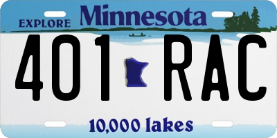 MN license plate 401RAC