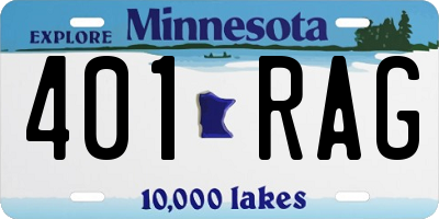 MN license plate 401RAG