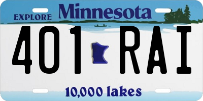 MN license plate 401RAI