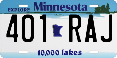 MN license plate 401RAJ