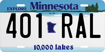 MN license plate 401RAL