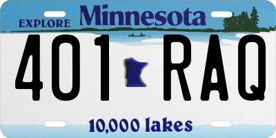 MN license plate 401RAQ