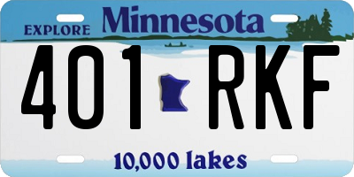 MN license plate 401RKF