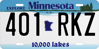 MN license plate 401RKZ