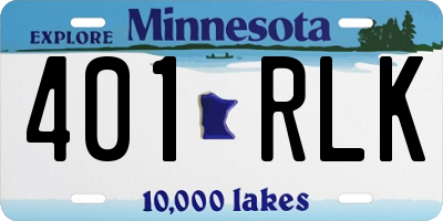 MN license plate 401RLK