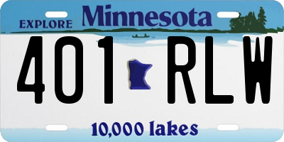 MN license plate 401RLW