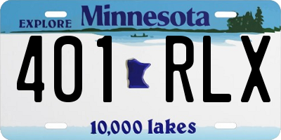 MN license plate 401RLX