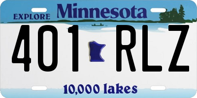 MN license plate 401RLZ