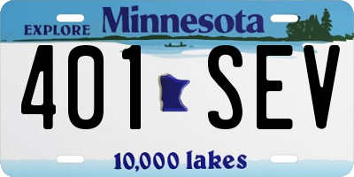 MN license plate 401SEV