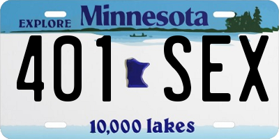 MN license plate 401SEX