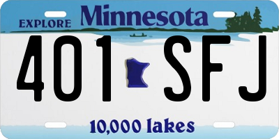 MN license plate 401SFJ