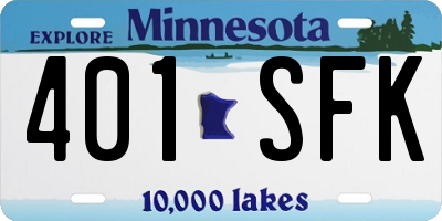 MN license plate 401SFK