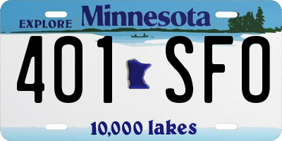 MN license plate 401SFO