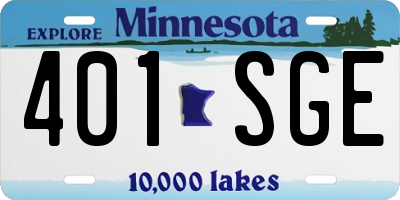MN license plate 401SGE