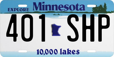 MN license plate 401SHP