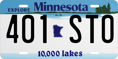 MN license plate 401STO