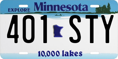 MN license plate 401STY