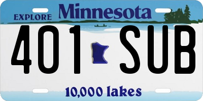 MN license plate 401SUB