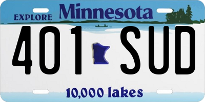 MN license plate 401SUD