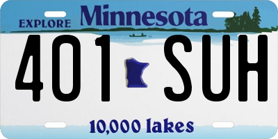 MN license plate 401SUH